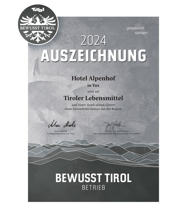 Bewusst Tirol Auszeichnung