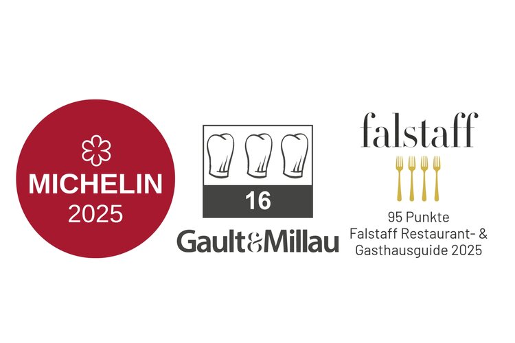 Michelin 2025, drei Hauben und 95 Punkte Falstaff Auszeichnung