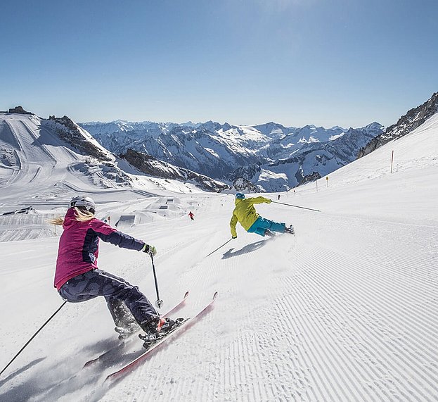 Skiabfahrt im Zillertal