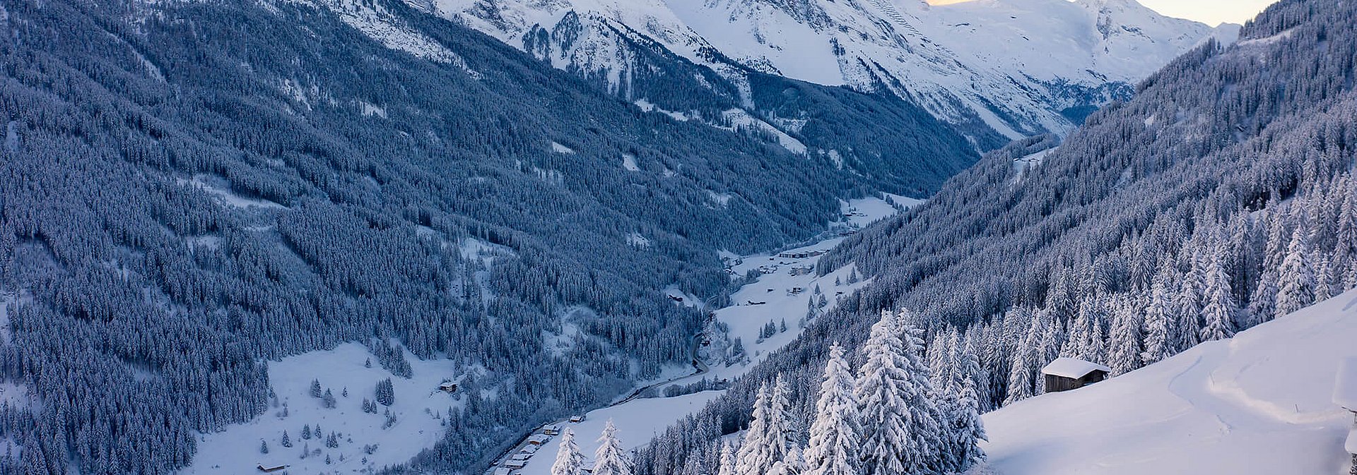 Blick nach Juns im Winter