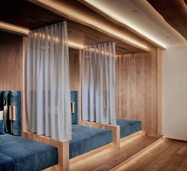 Gemütliche Nischen im Vitalis Spa im Hotel Alpenhof